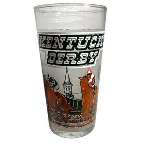 1980 Kentucky Derby Official Glass Churchill Downs Horse Racing Memorabilia